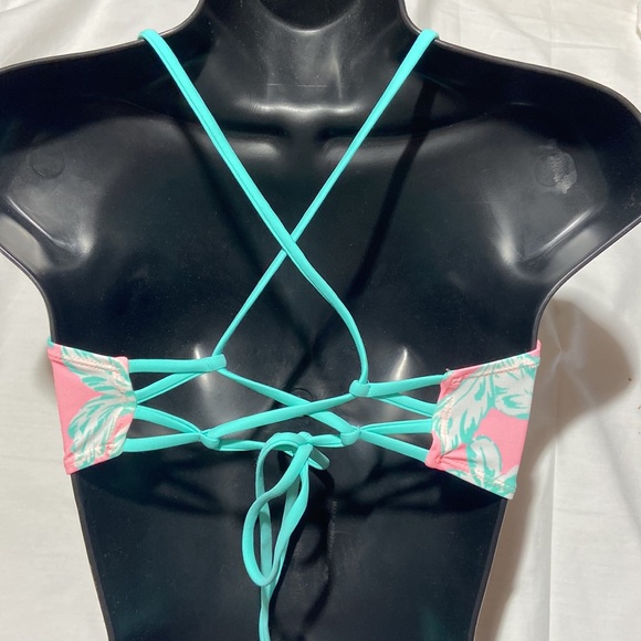 Arizona Jeans Bikini Swimwear. Top=XL Bottom-=Medium. Peach/Green Floral. - Picture 4 of 8